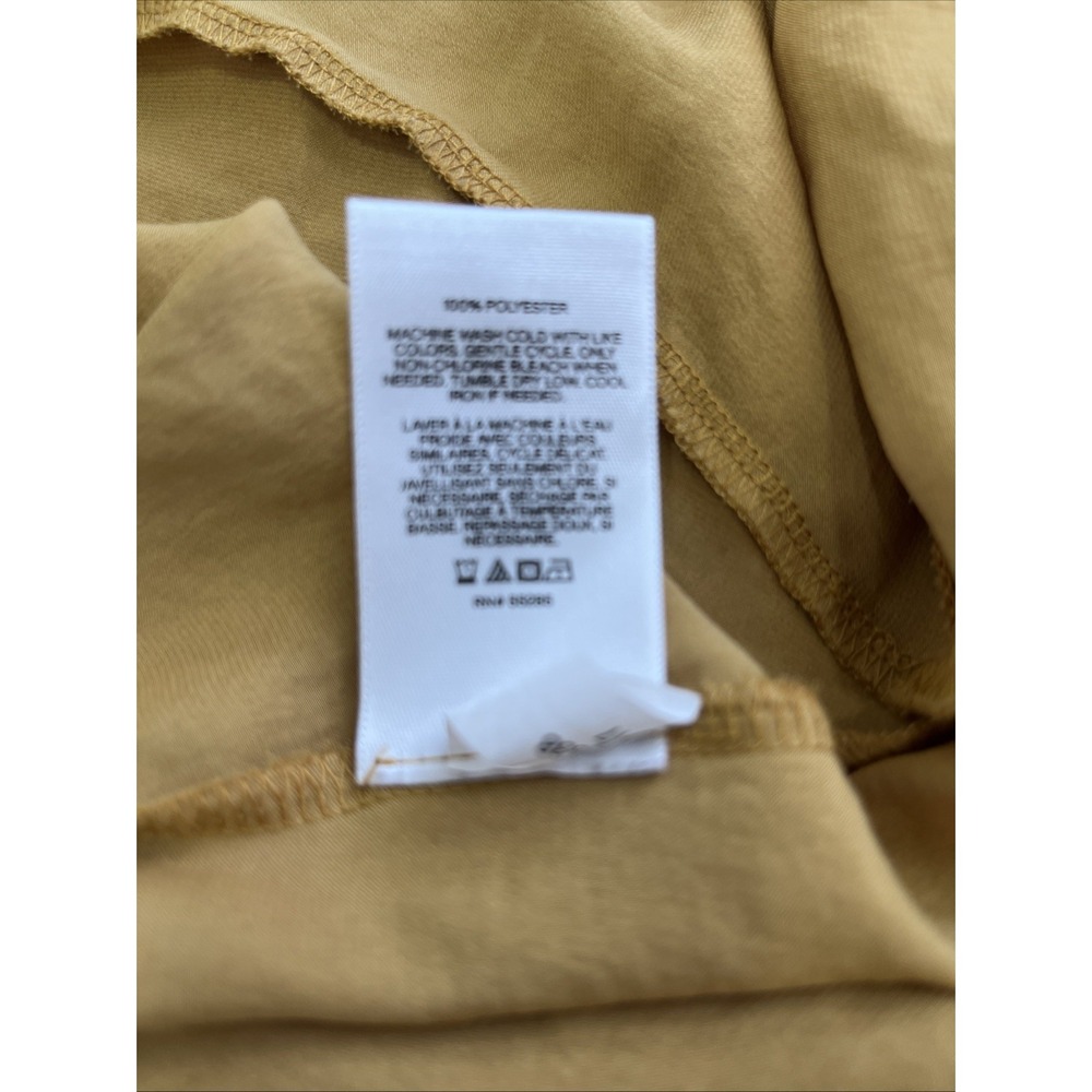 Express Faux Wrap Dress Womens XS Petite‎ Mustard Yellow Excellent Ruffle Mini - Picture 5 of 10